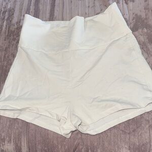 Elegant Cream High-Waisted Women's Shorts